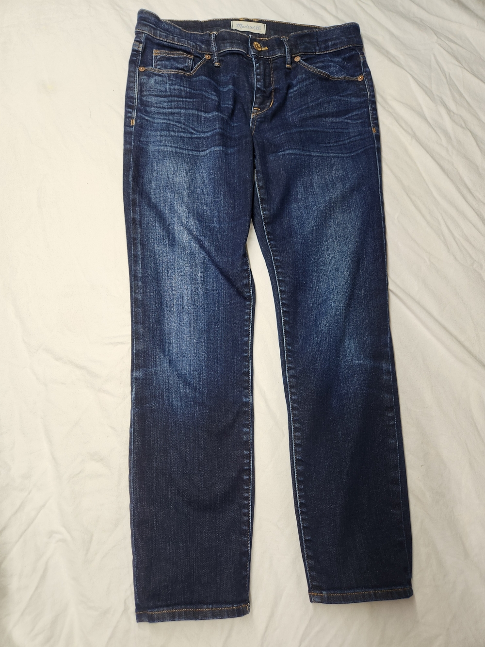 Madewell Indigo Straight-Leg Skinny Crop Jeans
